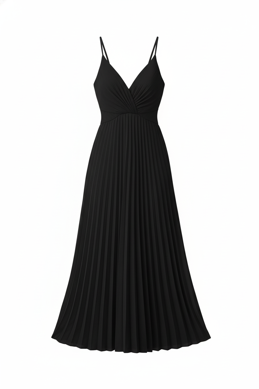 Sanne | Pleated Midi Dress - Elegant Design, Flowing and Versatile