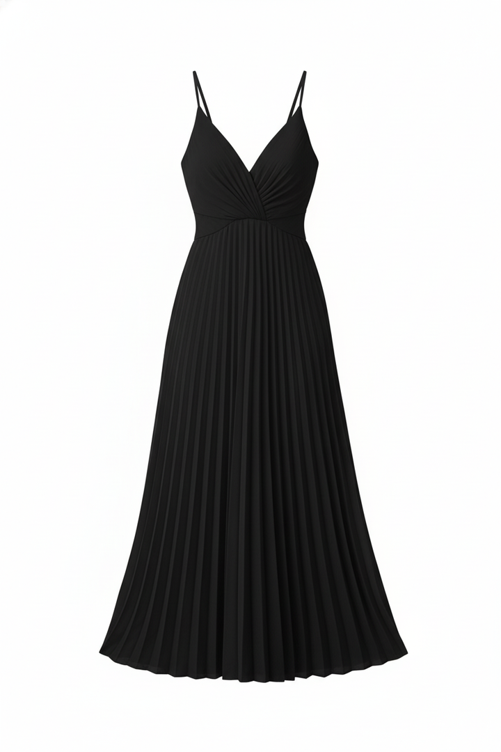Sanne | Pleated Midi Dress - Elegant Design, Flowing and Versatile
