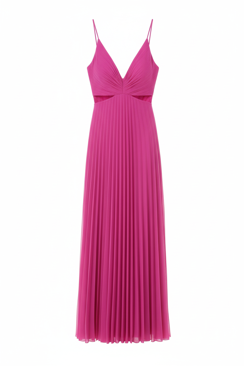 Sanne | Pleated Midi Dress - Elegant Design, Flowing and Versatile