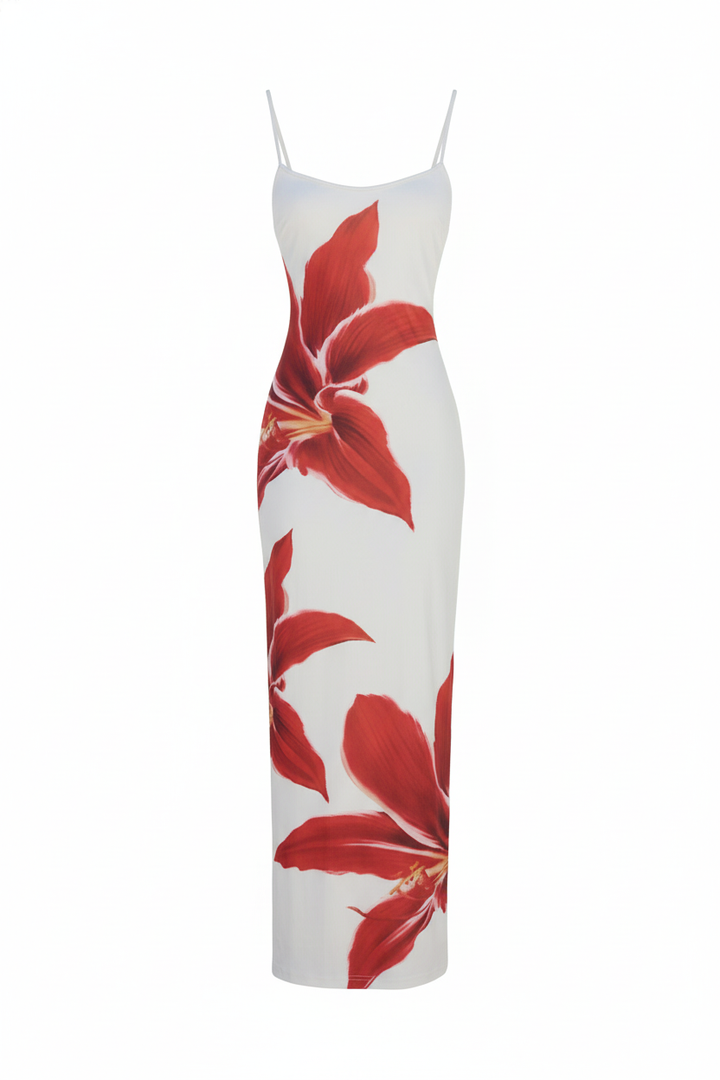 Ailisa | Trendy Midi Dress with Flowers - Elegant & Comfortable