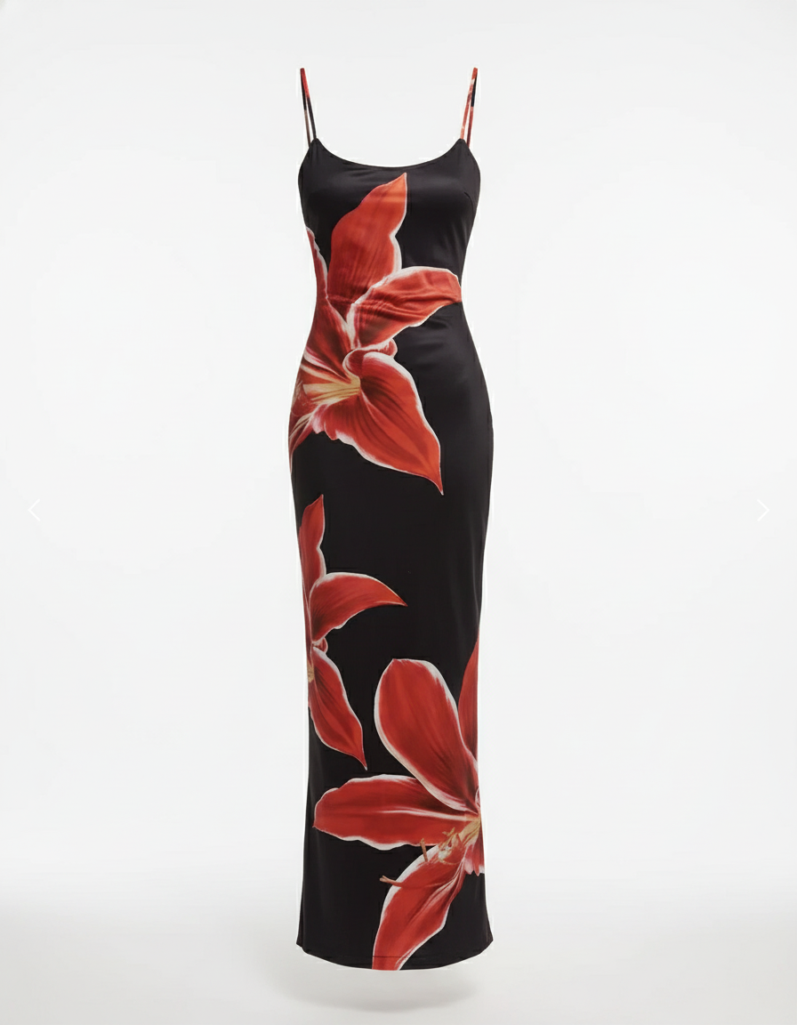 Ailisa | Trendy Midi Dress with Flowers - Elegant & Comfortable