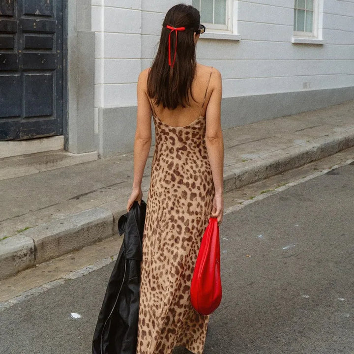 Merle | Maxi Dress with Leopard Print