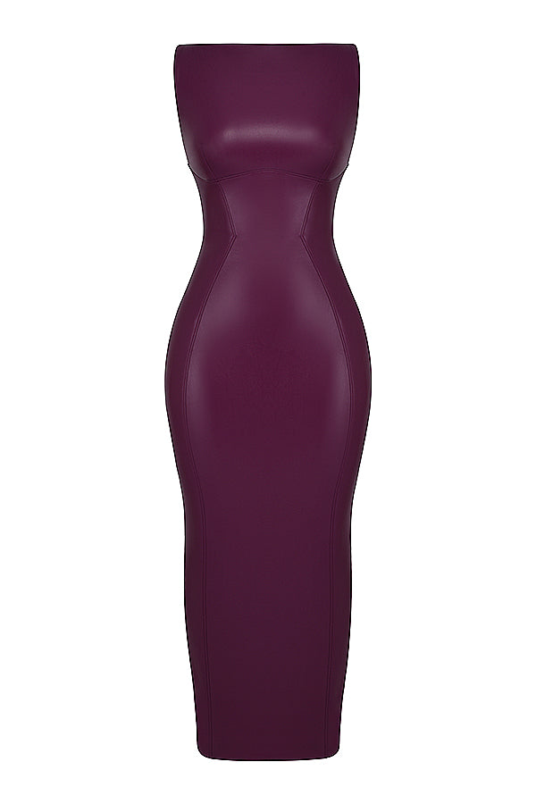 Vegan Leather Maxi Dress - Bodycon Style